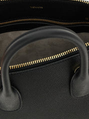 Valextra Mylogo Mini Handbag — Black Leather Shoulder Bag