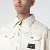 Willy Chavarria Stockton white washed-effect zip jacket