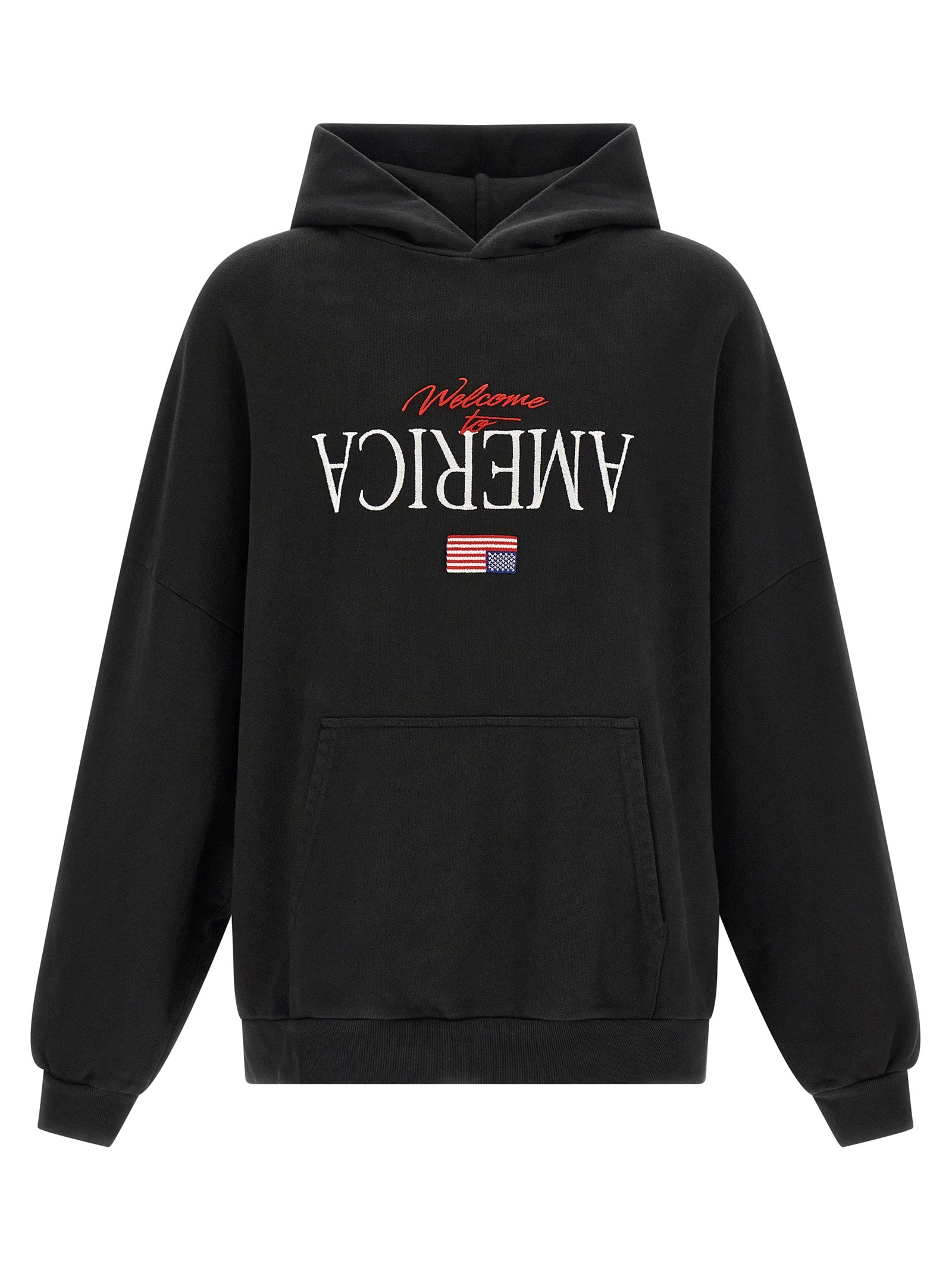 Willy Chavarria Hoodie — Welcome To America Hooligan (Black)