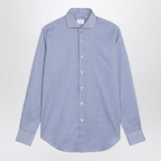 XACUS Small striped light blue cotton Travel shirt