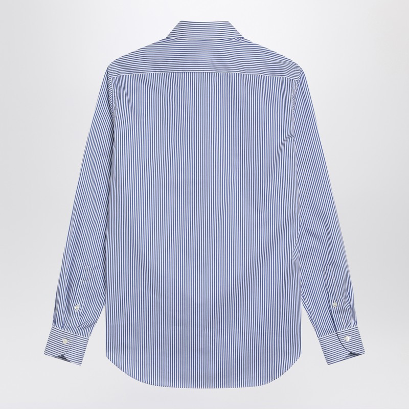XACUS Small striped light blue cotton Travel shirt
