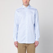 Chemise de voyage en coton bleu clair blanc XACUS