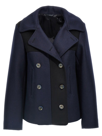 Fortela Frida Coat — Two‑Tone Wool Wrap Coat