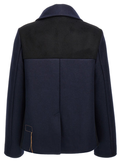 Fortela Frida Coat — Two‑Tone Wool Wrap Coat