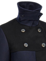 Fortela Frida Coat — Two‑Tone Wool Wrap Coat