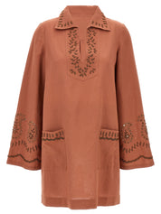 Fortela Genevieve Dress — Bordeaux Cotton Dress