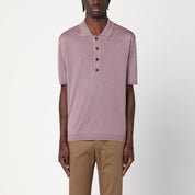 Tagliatore Lilac silk-blend polo shirt