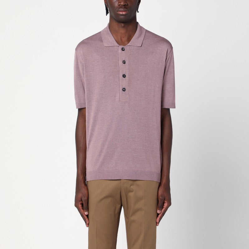 Tagliatore Lilac silk-blend polo shirt