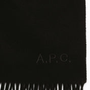 A.P.C. Alix Brodée black virgin wool scarf