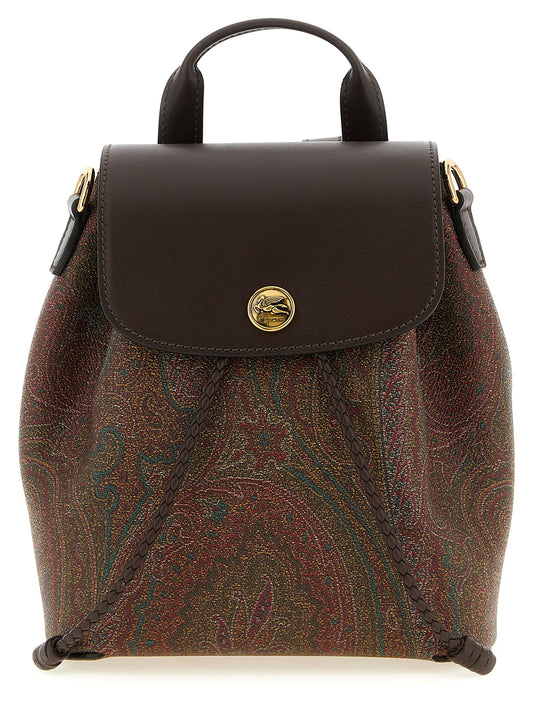 Etro Essential Small Backpack — Paisley Canvas & Leather