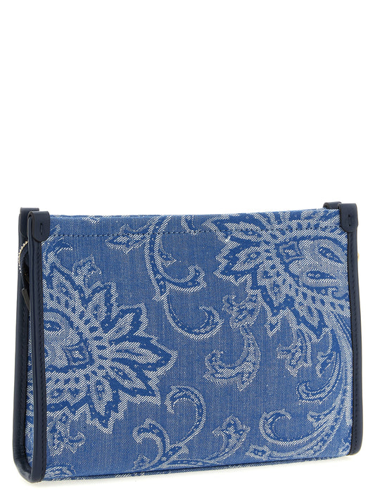 Etro Paisley Clutch — Light Blue Jacquard Clutch