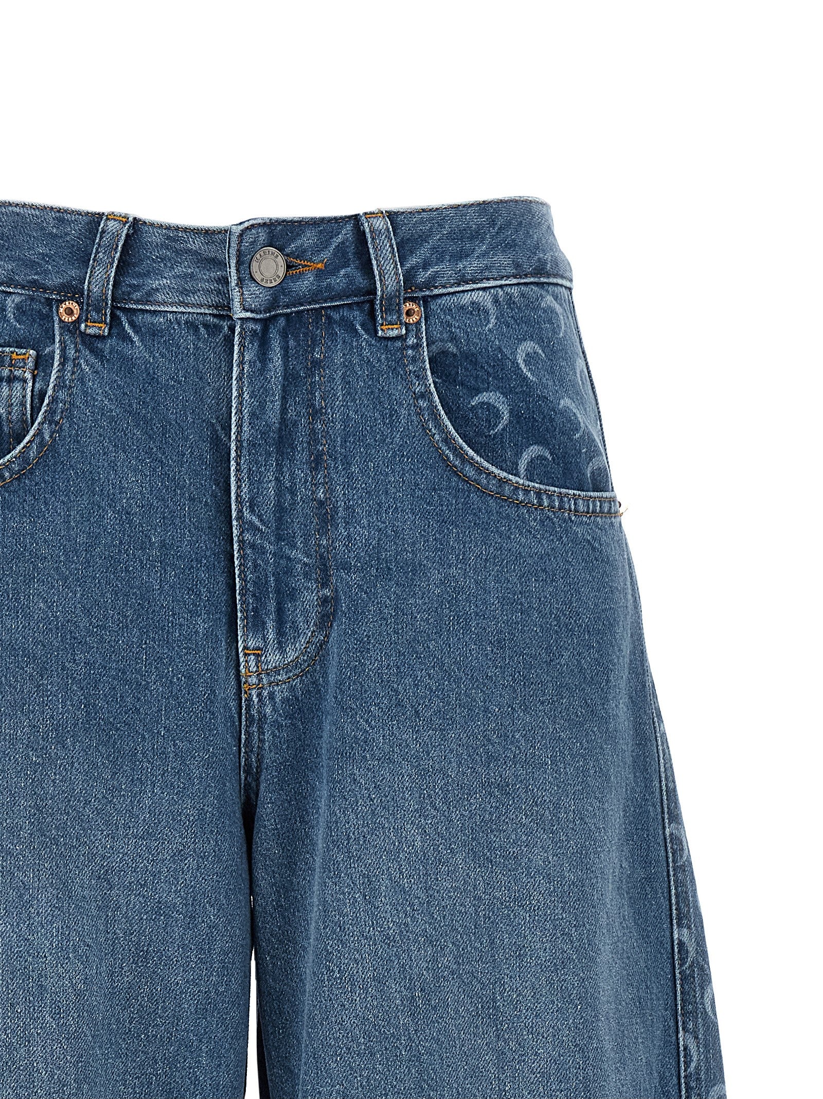 Marine Serre Moon Jeans — Wide Leg Stone-Wash (Women)