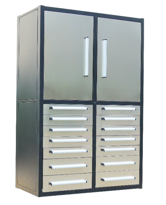 Chery Industrial H4ft- 14 Drawers - 2 Cabinet Stainless Steel Cabinet