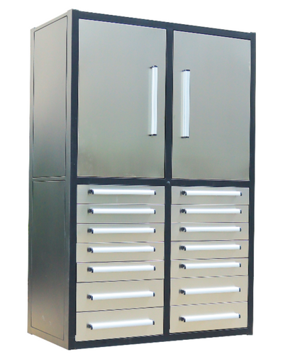 Chery Industrial H4ft- 14 Drawers - 2 Cabinet Stainless Steel Cabinet