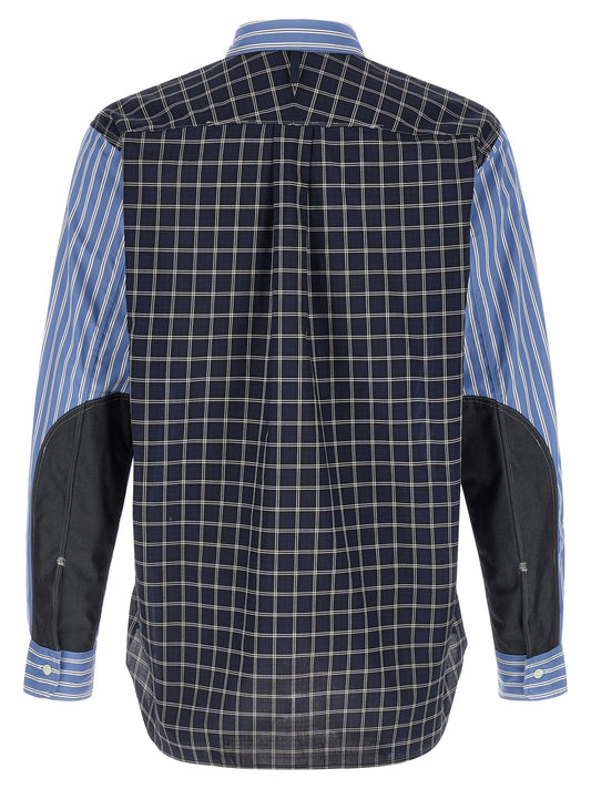 Junya Watanabe Patchwork Shirt — Blue Cotton Shirt