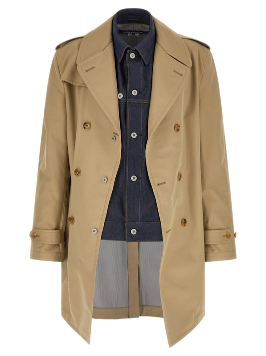 Junya Watanabe Trench Coat with Denim Insert - Men