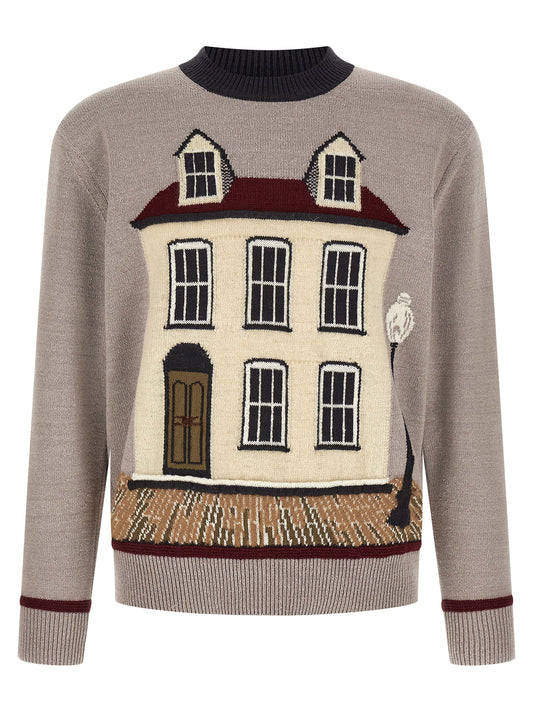 Junya Watanabe Knitwear Sweater — Gray Jacquard