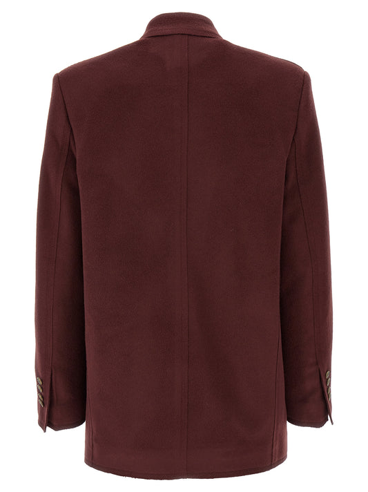 Etro Double-Breasted Blazer – Bordeaux Wool-Cashmere