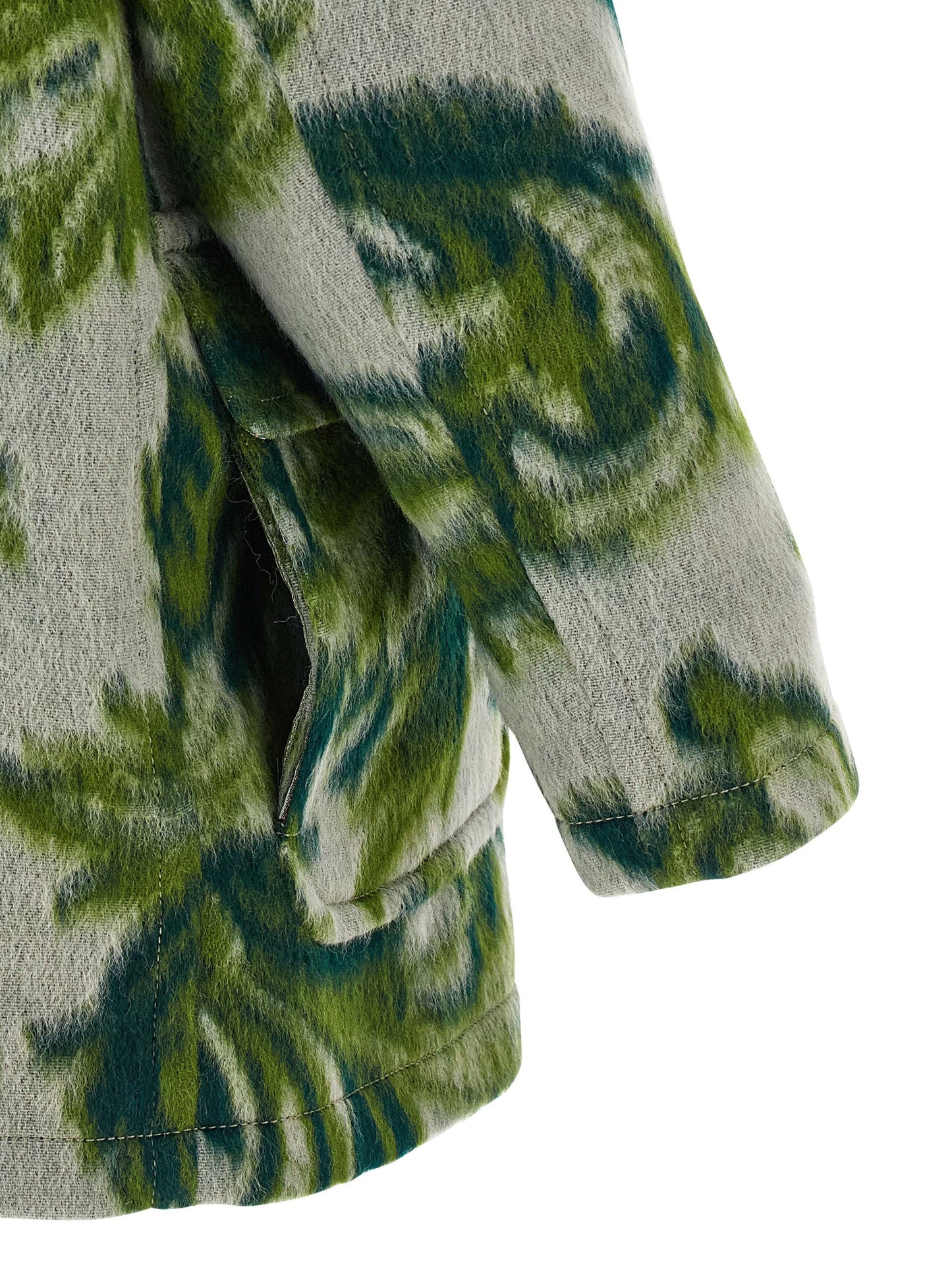 Etro Carded Wool Jacket for Women — Green Hooded Jacket