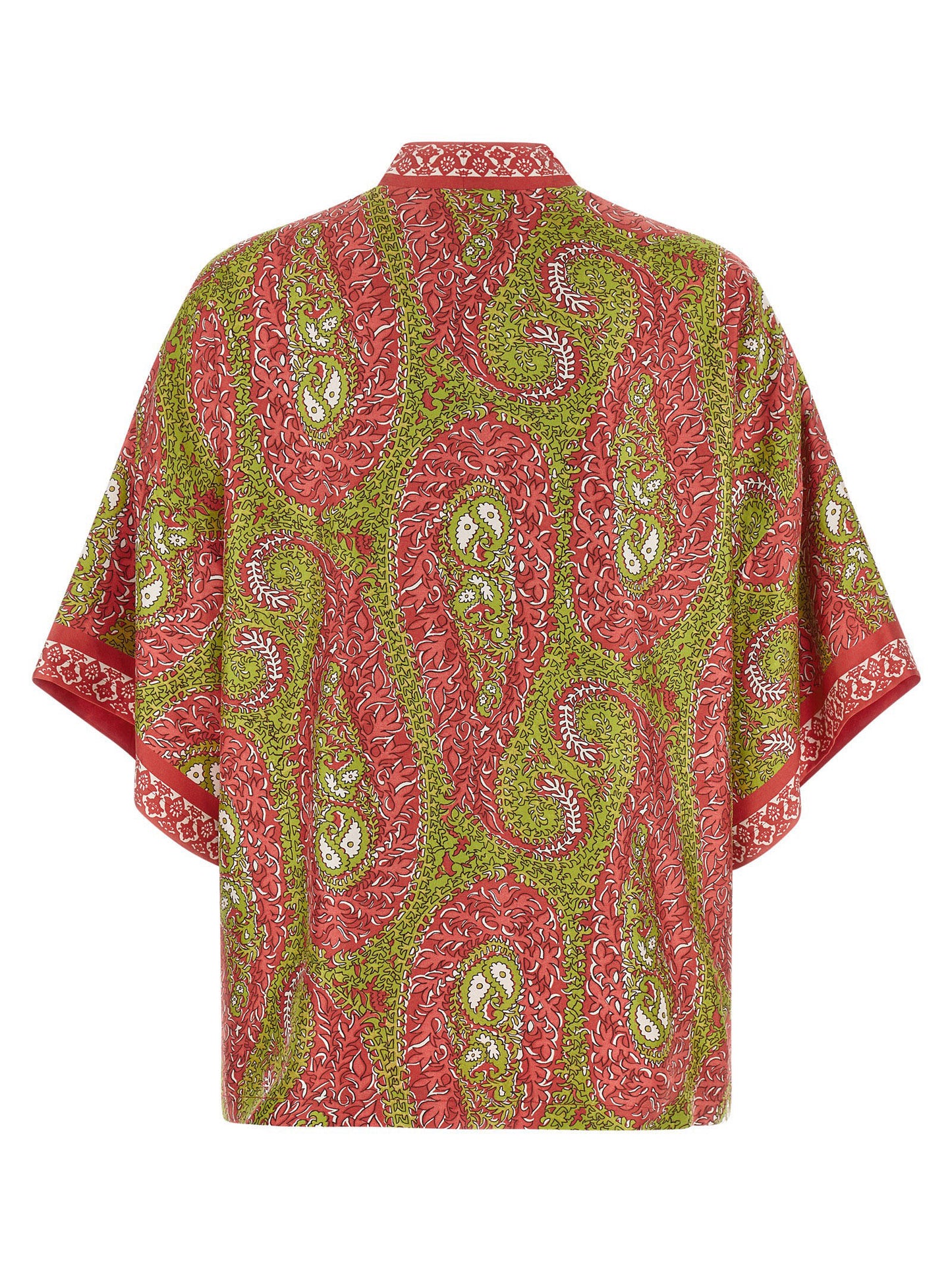 Etro Kesa Paisley Foliage Knitwear — Silk Kimono Sweater