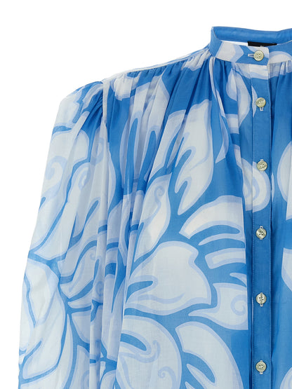 Etro Floral Shirt — Light Blue Cotton Shirt