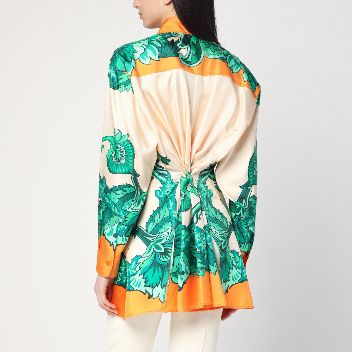 Etro Floral print shirt with knotted detail