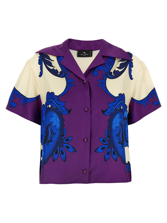 Etro Paisley Maxi Shirt — Silk Oversized Crop Shirt