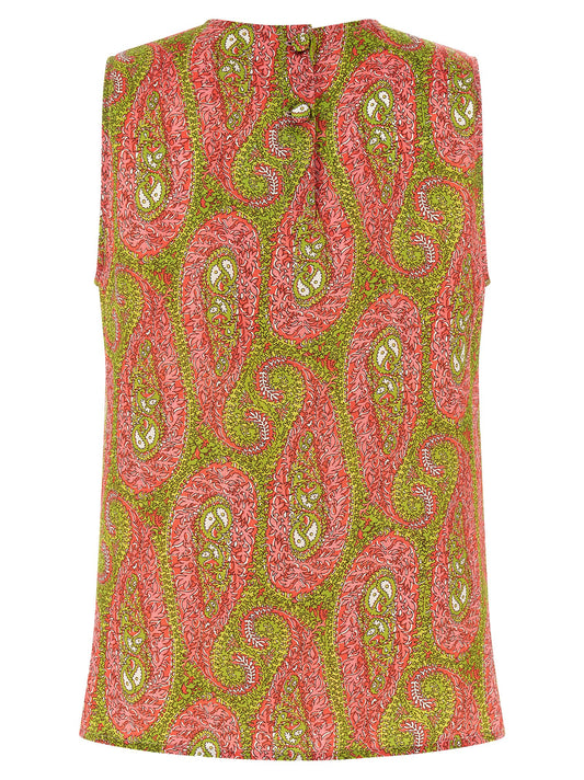 Etro Paisley Foliage Top — Multicolor Women's Topwear