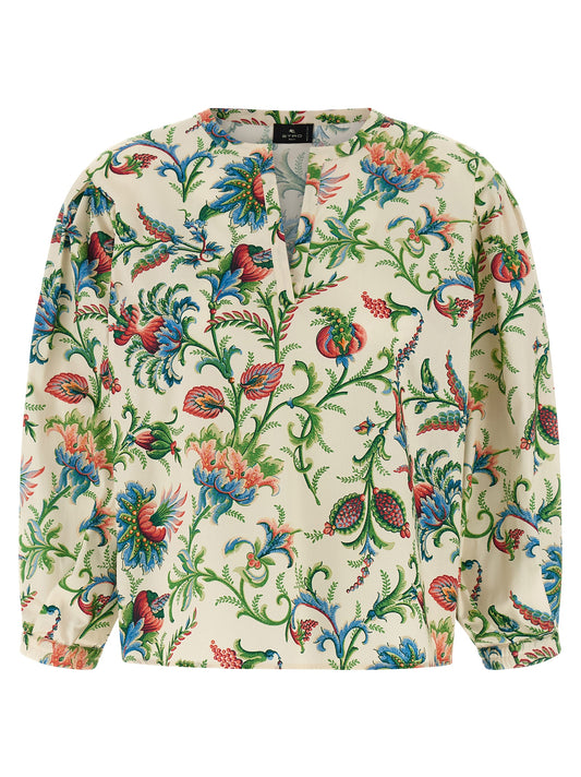 Etro Floral Cotton Blouse — Women’s Boxy Shirt