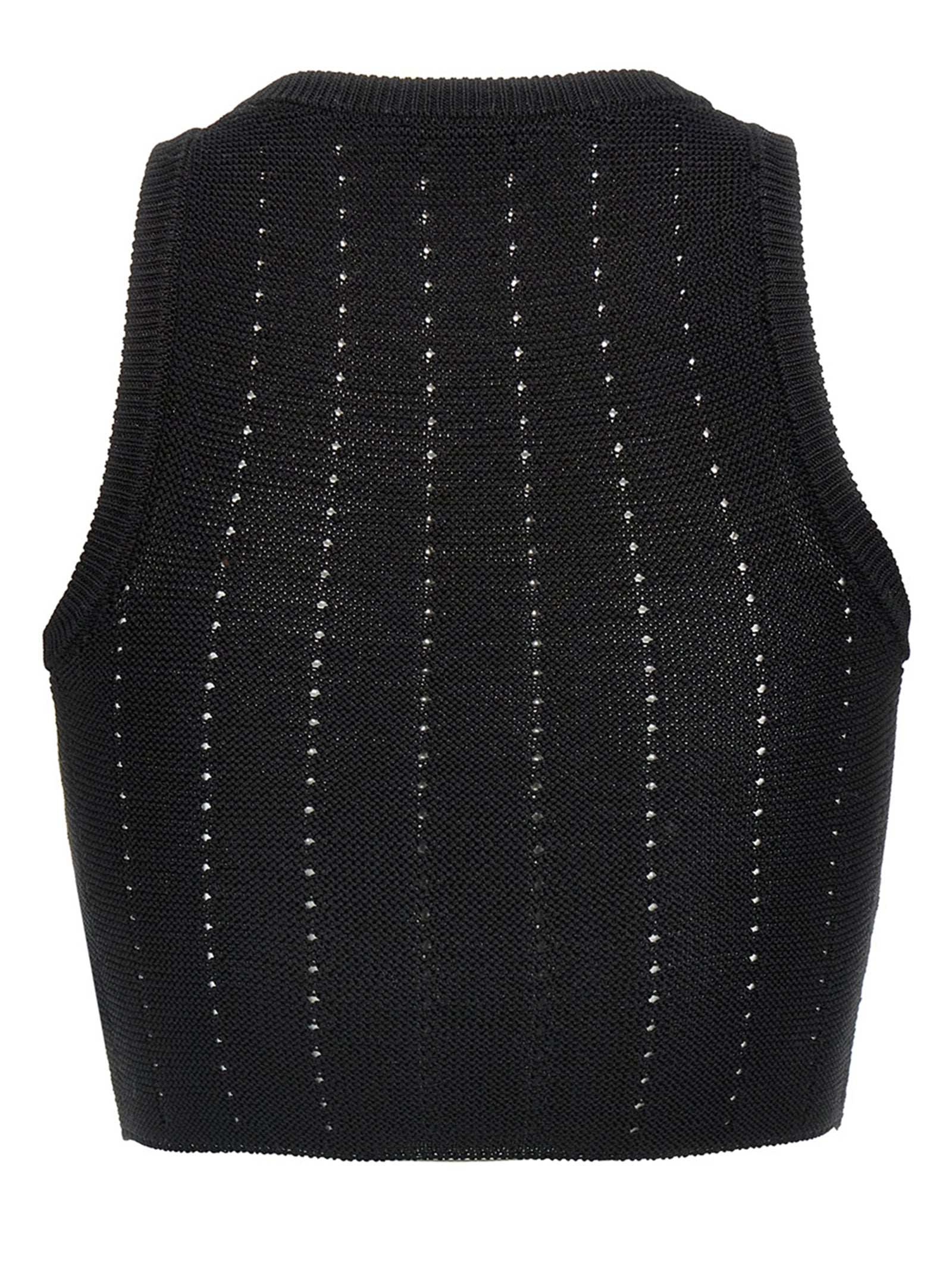 Etro Black Crop Top - Slim Fit Cotton Knit