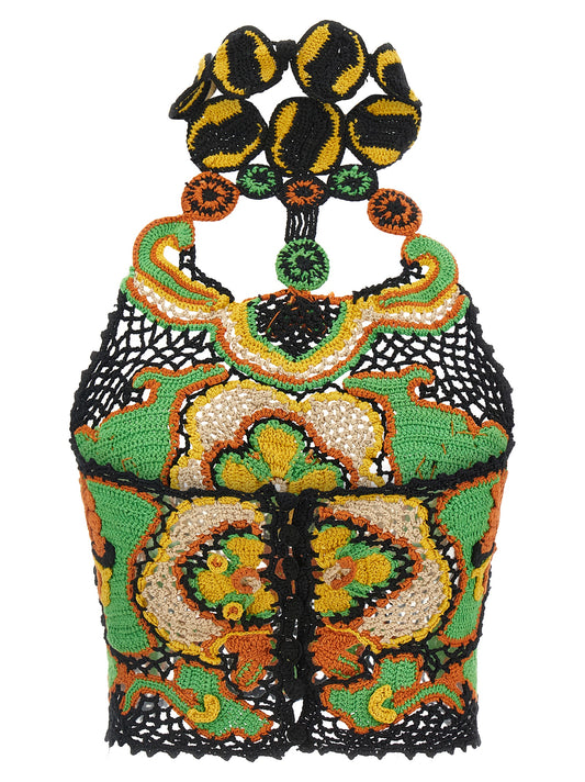 Etro Crochet Top — Multicolor Cotton Knit (Women)