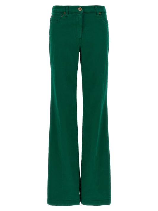 Etro Cotton Trousers — Women’s Green Wide-Leg Trousers