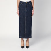 Darkpark Dark Blue Erika Denim Skirt — Midi Denim Elegance