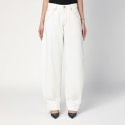 Darkpark Khris white balloon jeans in cotton denim