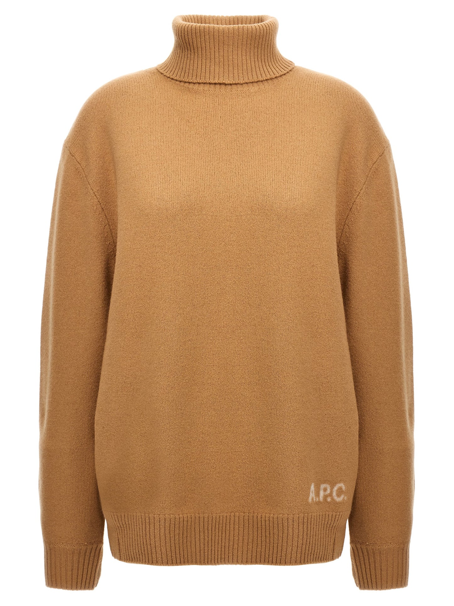 A.p.c. Walter Knitwear Sweater — Beige High Neck