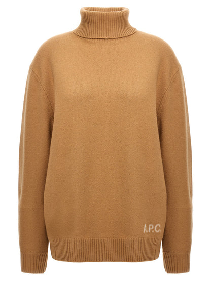 A.p.c. Walter Knitwear Sweater — Beige High Neck