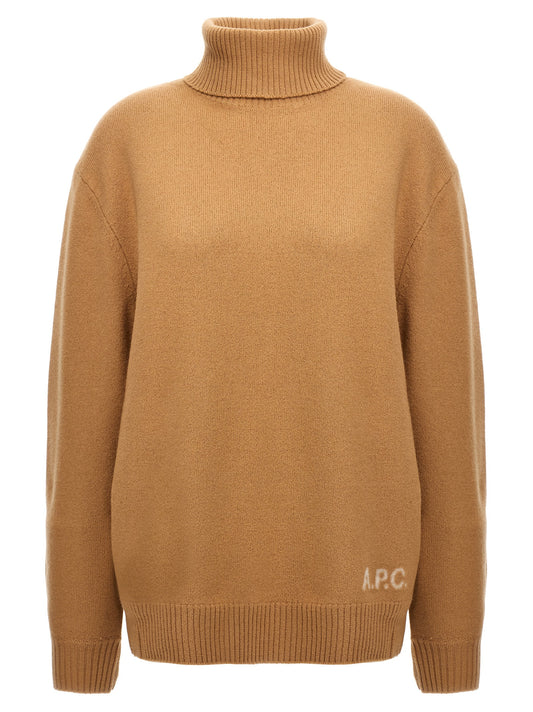 A.p.c. Walter Knitwear Sweater — Beige High Neck
