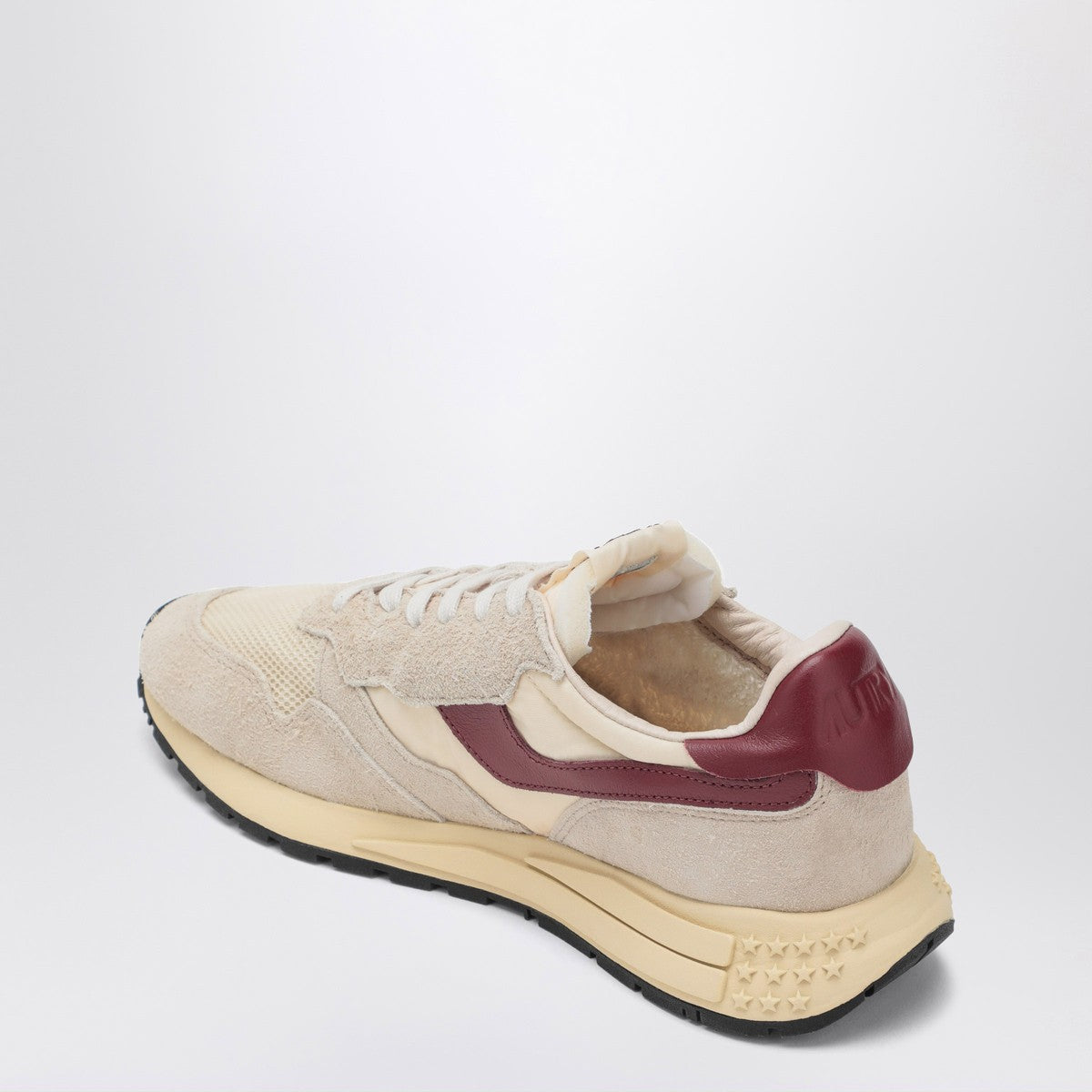 Autry Sneakers Reelwind Low ecrù bordeaux leather