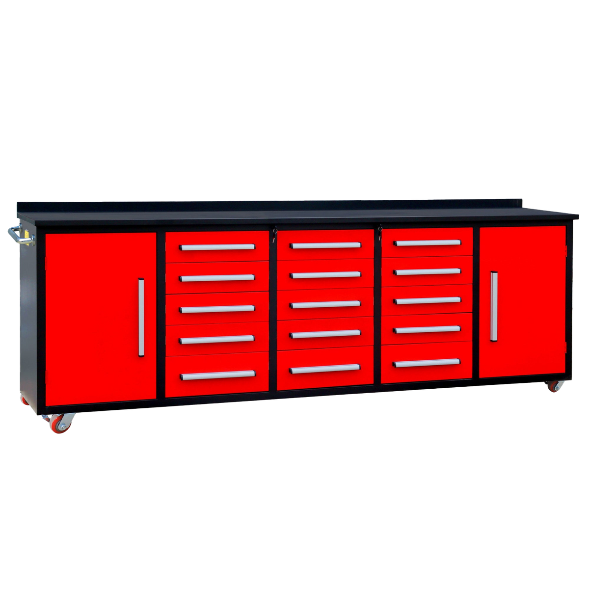 Chery Industrial 10ft 15-Drawer Storage Workbench with Wheels - SUIWB10152RDAC