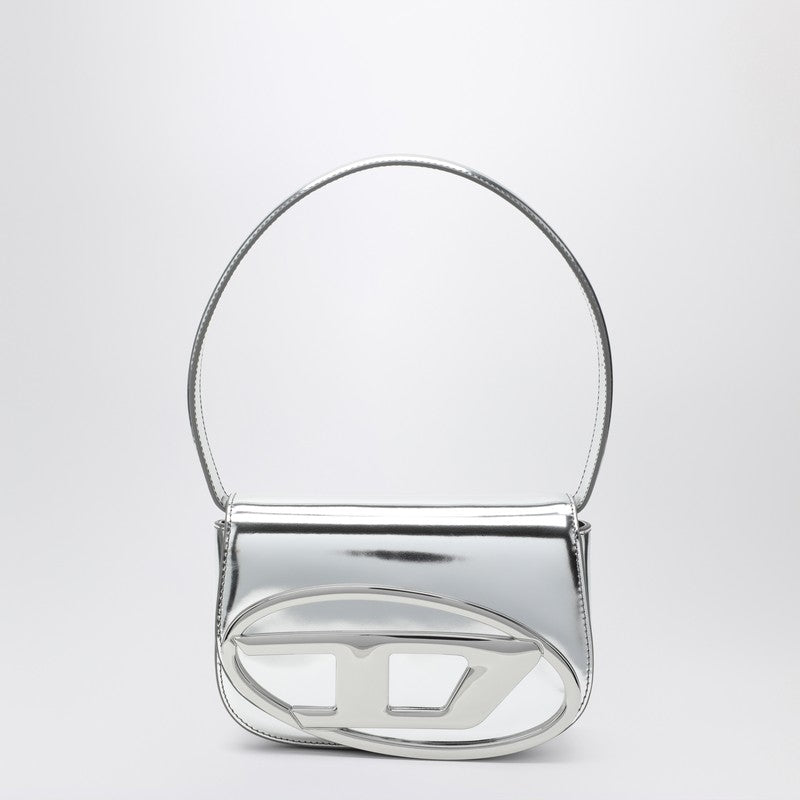 Sac Diesel 1DR Iconic en cuir argenté effet miroir