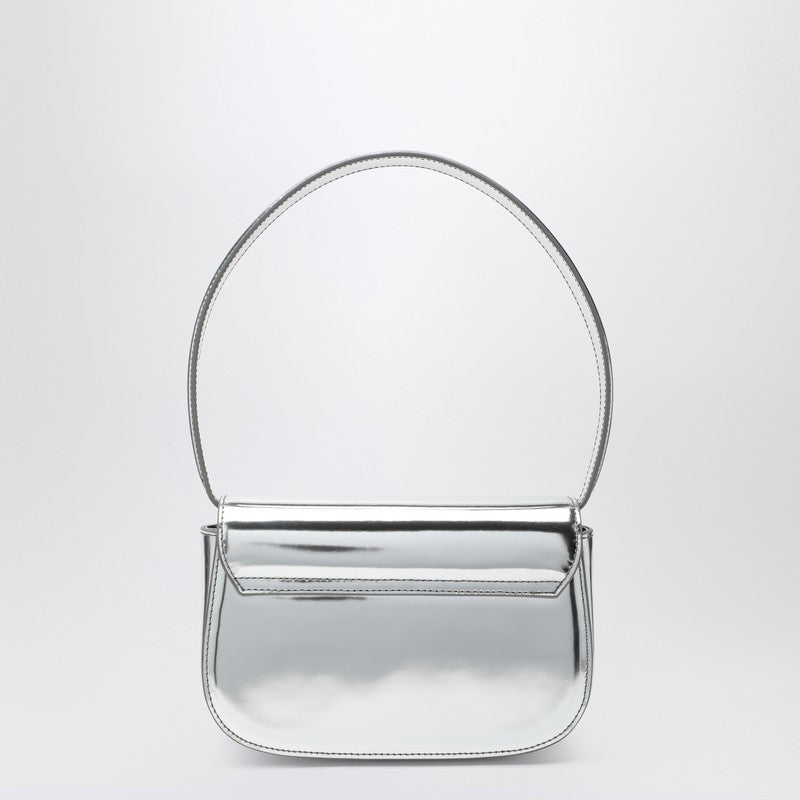 Sac Diesel 1DR Iconic en cuir argenté effet miroir