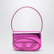 Sac Diesel 1DR Iconic en cuir fuchsia effet miroir