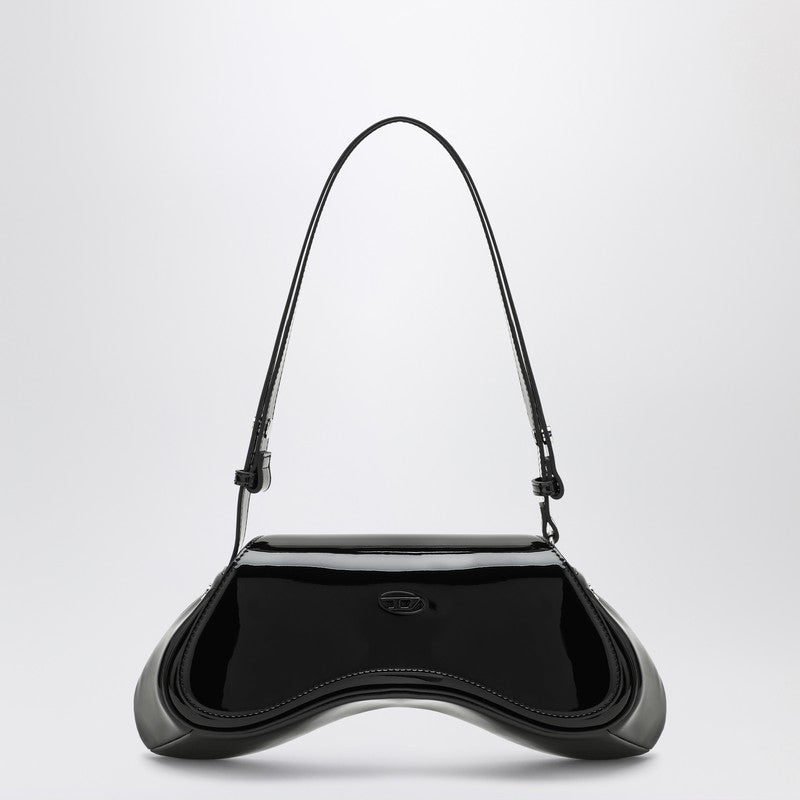 Diesel Large Play bag in black patent leather
