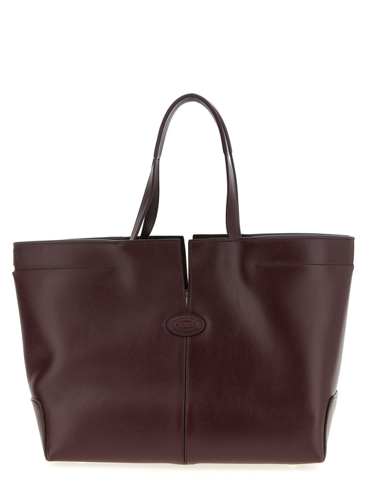 Tod's Tods Di Medium-Small Shopper Bag — Bordeaux