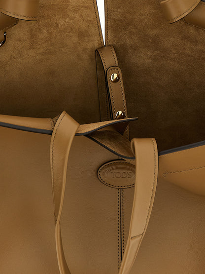 Tod's Medium-Small Di Bag Folio Shopper — Green Leather