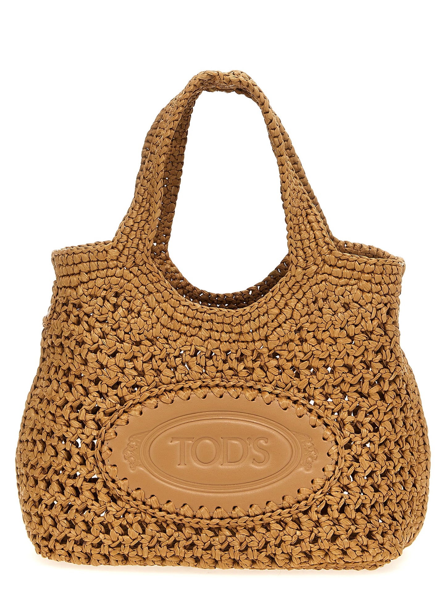 Tod's Small Raffia Shopper Bag — Beige Raffia Tote