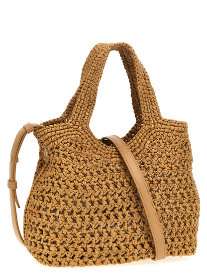 Tod's Small Raffia Shopper Bag — Beige Raffia Tote