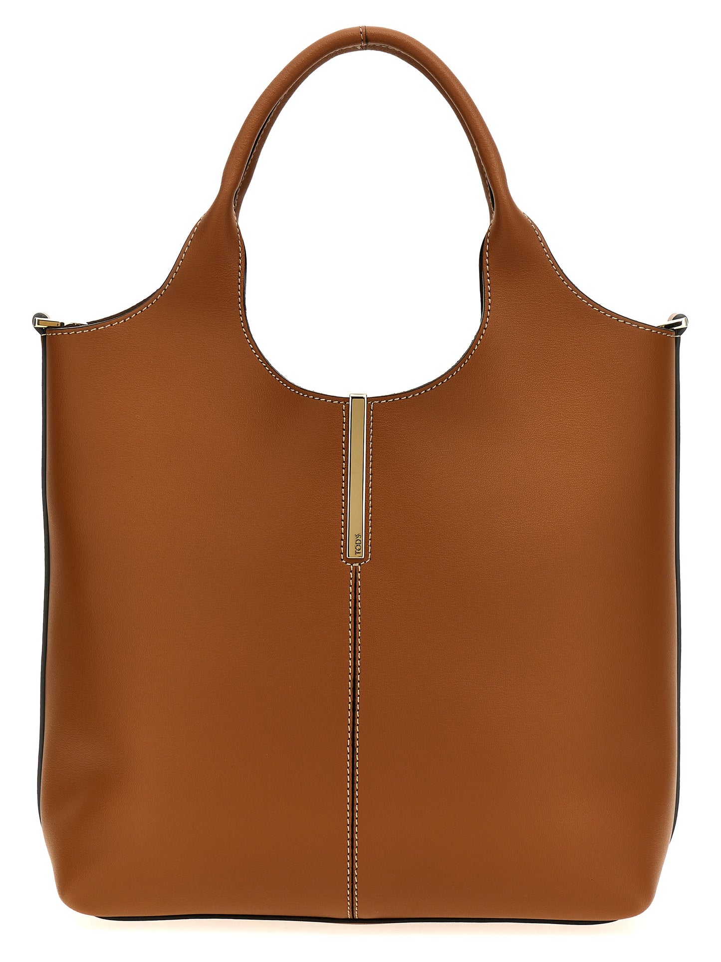 Tod's Small Ebr Shopping Bag - Brown Leather Shopper