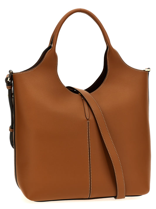 Tod's Small Ebr Shopping Bag - Brown Leather Shopper
