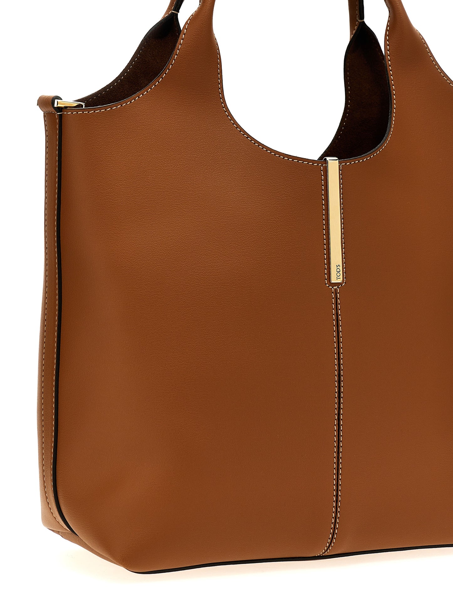Tod's Small Ebr Shopping Bag - Brown Leather Shopper